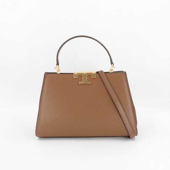 Tory Burch Handbags - Tory Burch Women's Eleanor Leather Satchel Moose Tote Bag Brown OS
